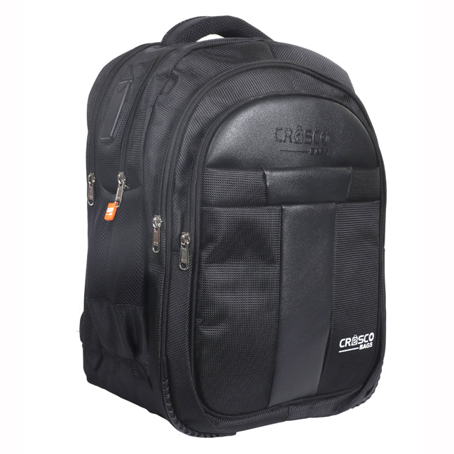 Cresco Black Laptop Backpack – Professional & Durable